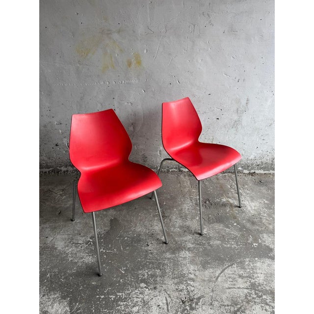 Set of Red Maui Chairs by Vico Magistretti for Kartell For Sale - Image 16 of 16