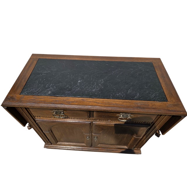 Ethan Allan Charter Oak Jacobean Sideboard Bar Console Server Liquor Cabinet For Sale In Philadelphia - Image 6 of 18