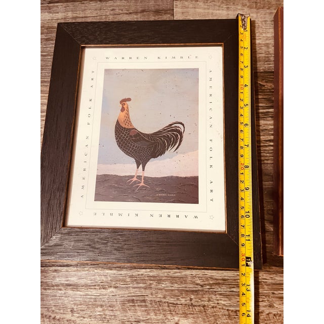 Wood 1970s 2 Art Deco Chicken Prints by Warren Kimble For Sale - Image 7 of 10