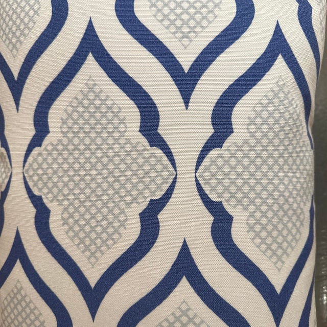 Handcrafted decorative pillow case, double sided blue, white and light gray pattern, 14”X20”, invisible zipper. Selling...
