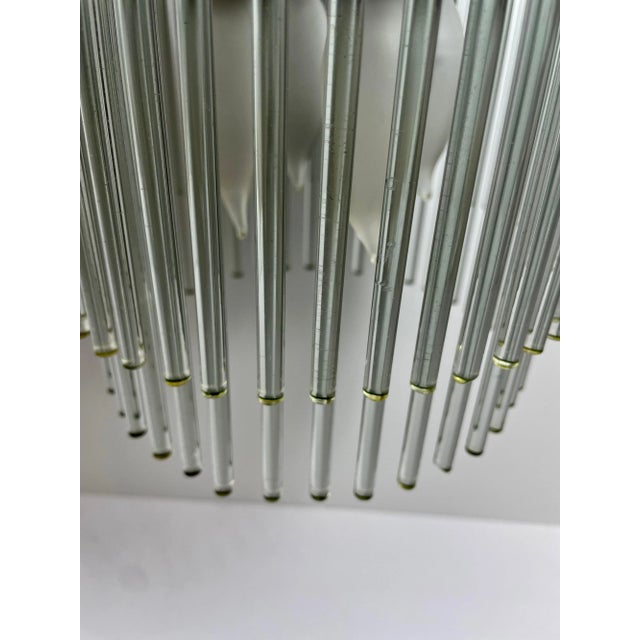 Mid 20th Century Glass Rod & Lucite Pendant Chandelier For Sale In New York - Image 6 of 11
