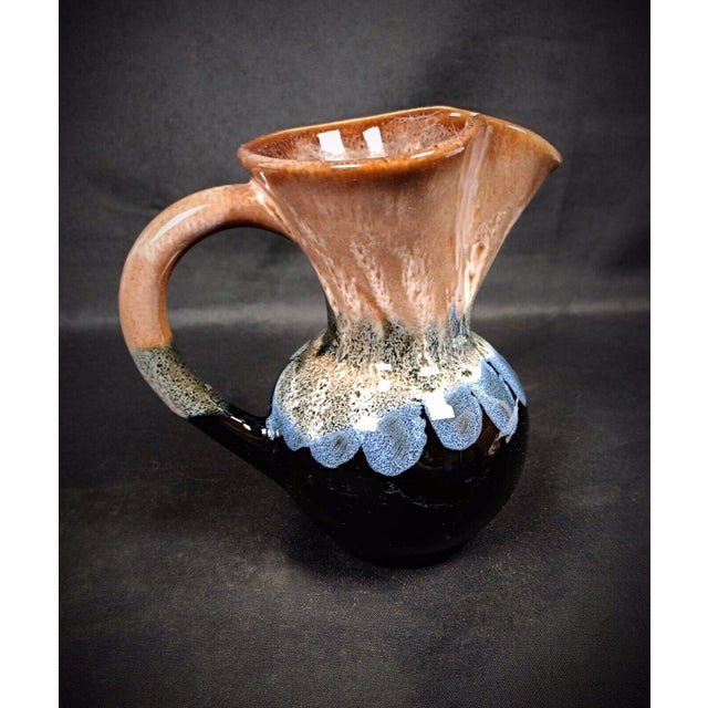 Mid 20th Century Mid 20th Century "Savines Les Lacs" Genuine High-Fired Flame Glazed Stoneware Pitcher For Sale - Image 5 of 8