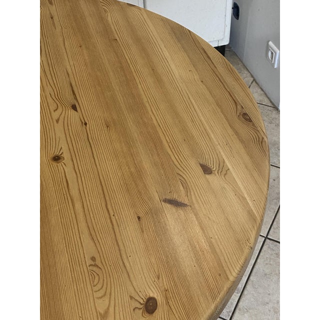 Brown Vintage Extendable Round Table in Pine, 1970, Set of 2 For Sale - Image 8 of 18