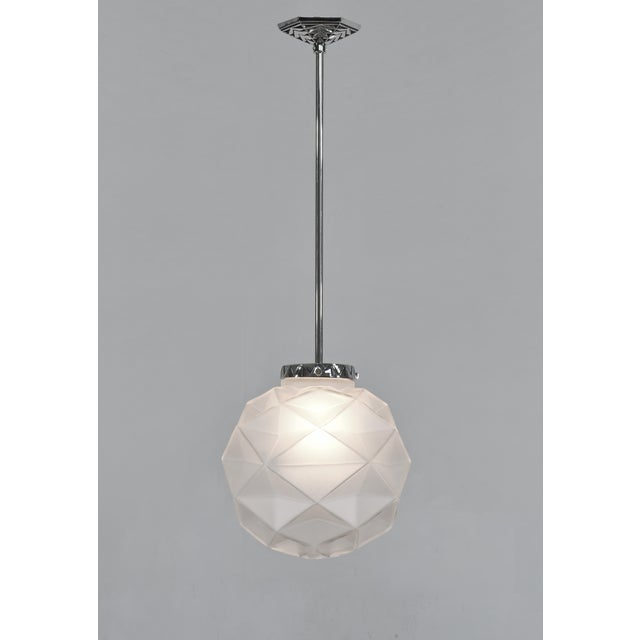 Art Deco French Art Deco Pendant Light by Degue 1930 France - 2 Available For Sale - Image 3 of 14