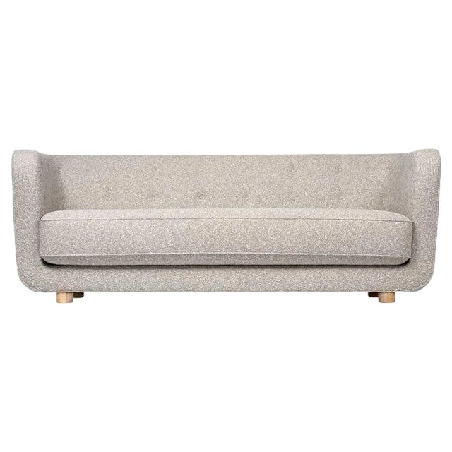 Beige and Natural Oak Sahco Nara Vilhelm Sofa by Lassen For Sale