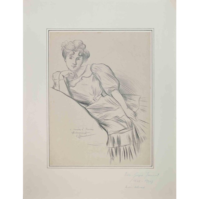 Pierre Georges Jeanniot, Woman, Pencil Drawing, Early 20th Century For Sale