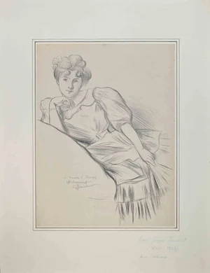 Pierre Georges Jeanniot, Woman, Pencil Drawing, Early 20th Century