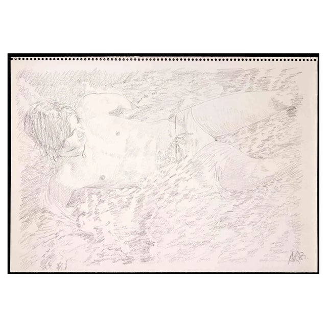 Anthony Roaland, Boy at the Beach, Original Drawing, 1981 For Sale