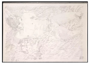 Anthony Roaland, Boy at the Beach, Original Drawing, 1981