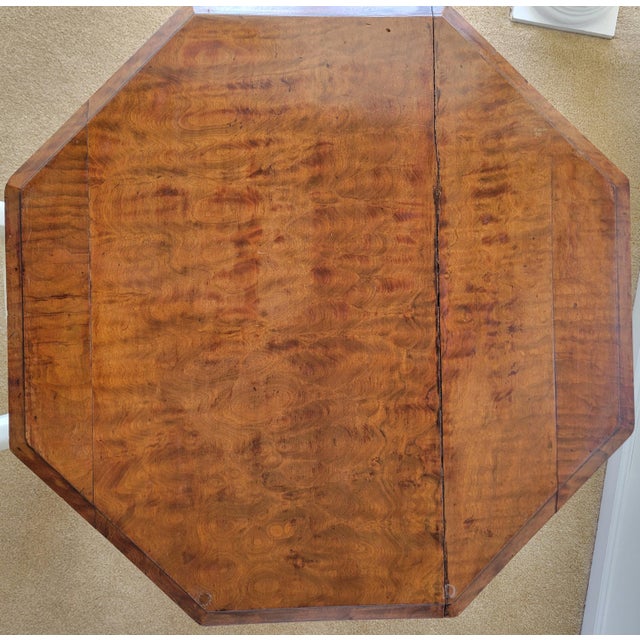 1880s Eastlake Octagonal Burlwood Gaming Table For Sale - Image 4 of 17