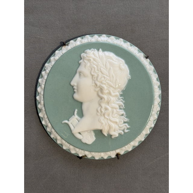 Glass Cameo Medallion Portrait from Jasperware, 1880s For Sale - Image 7 of 8