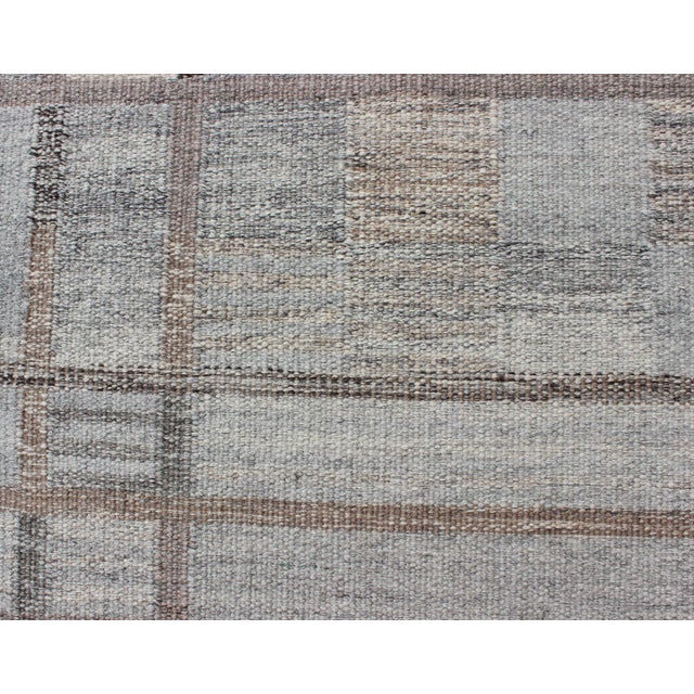 Gray Geometric Scandinavian Flat-Weave Rug by Keivan Woven Arts 10'4 X 14'3 For Sale - Image 10 of 13