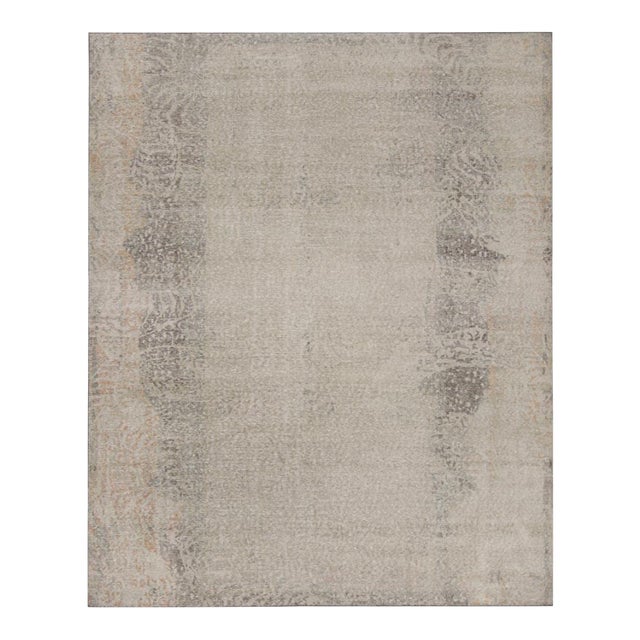 Rug & Kilim’s Contemporary Abstract Rug in Taupe and Rust For Sale