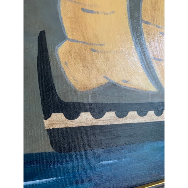 Contemporary Impressionist Style Seascape Painting on Canvas, Framed For Sale - Image 4 of 7