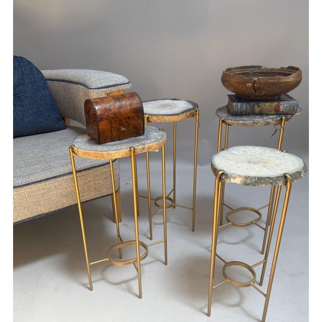 Metal Modern Handcrafted Geode Drinks Table by Hastening Designs For Sale - Image 7 of 7