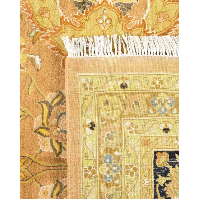 2000 - 2009 Mogul, One-of-a-Kind Hand-Knotted Area Rug in Yellow, 10' 0" x 14' 3" For Sale - Image 5 of 8