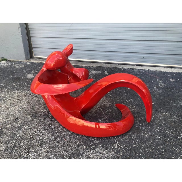 1980s Art Deco Style Resin Sculpture For Sale - Image 4 of 4