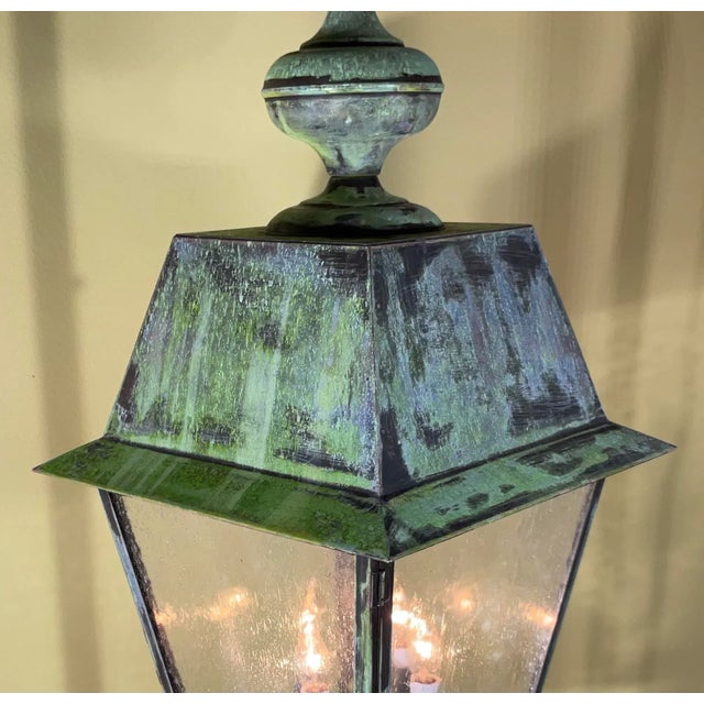Large Four Sides Brass Hanging Lantern 32” X 14” X 14