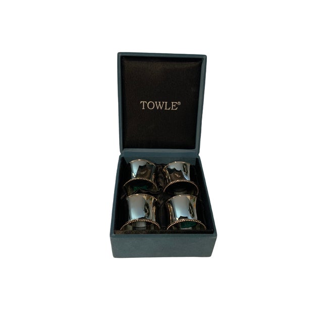 Mid 20th Century Towle Silverplate Napkin Rings in Original Box- Set of 4 For Sale - Image 9 of 9
