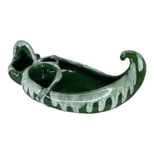 Vintage Upco Green Drip Glaze Ceramic Planter