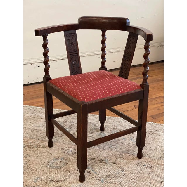 Circa 1890 English Barley Twist Corner Chairs- a Pair For Sale - Image 4 of 13
