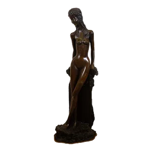 Early 20th Century Art Deco Nouveau Modern Female Nude Bronze Decorative Figurative Sculpture