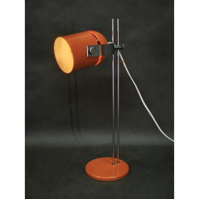 Sculptural 1960s space age table lamp designed by s. Jindra for lidokov in czechoslovakia, combining bold color with the...