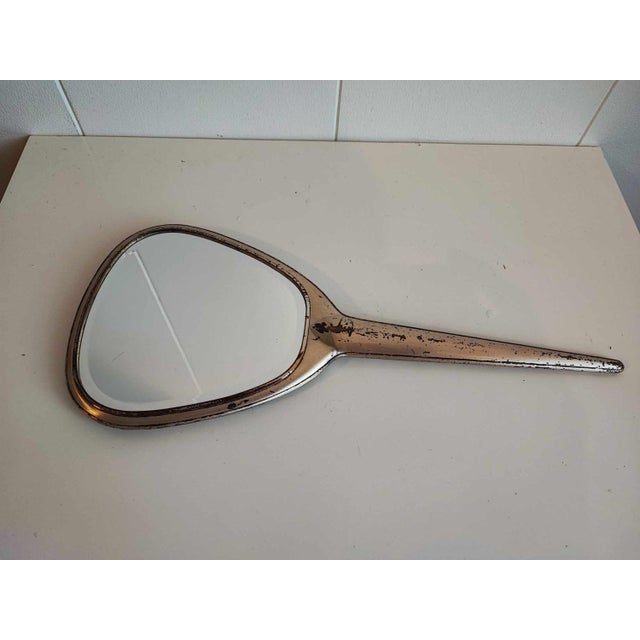 Metal Vintage Art Deco Plated Mirror, 1920s For Sale - Image 7 of 7