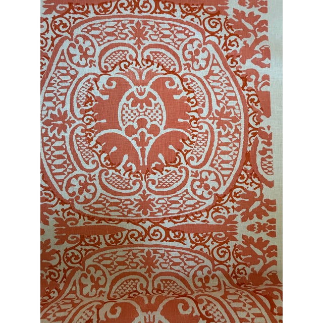 2020s Quadrille Veneto Terracotta 4 Yards Kiss Coated Fabric 302212f For Sale - Image 5 of 7