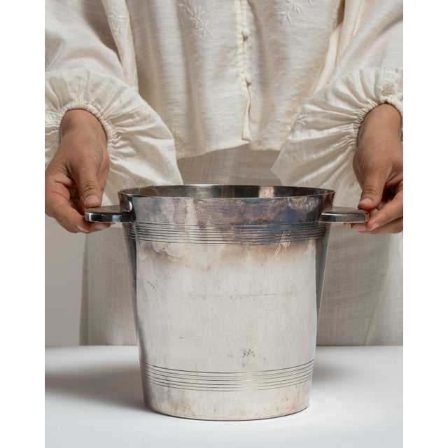 Mid 20th Century France White Silver Ice Bucket For Sale - Image 10 of 15
