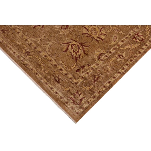 1990s Shabby Chic Ziegler Taupe Beige Hand-Knotted Wool Rug - 8'11'' X 11'9'' For Sale - Image 5 of 8