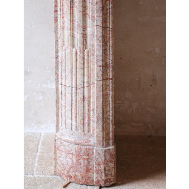 Antique French Marble Fireplace in Pink Tones For Sale - Image 12 of 13