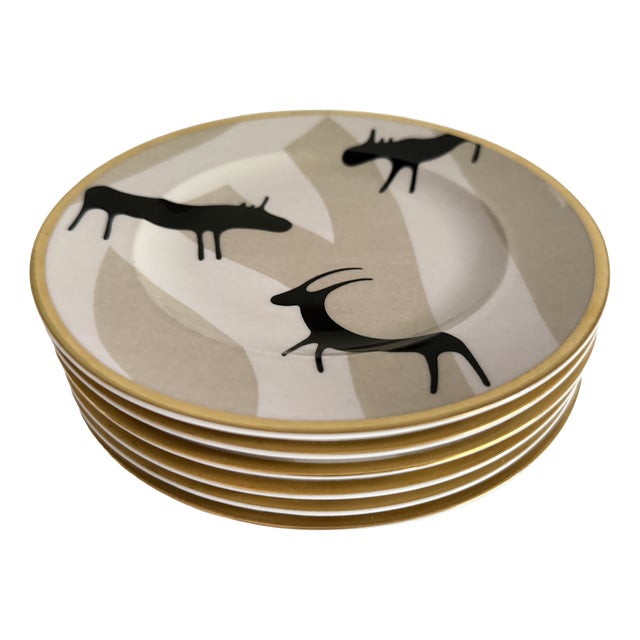 Pascolo Rupestre Bread Plates by Bulgari for Rosenthal, Germany, 1990s, Set of 6 For Sale