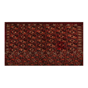 Splendid Ruby Red Color With Intricate Symmetrical Pattern Antique Turkman Tekke Rug