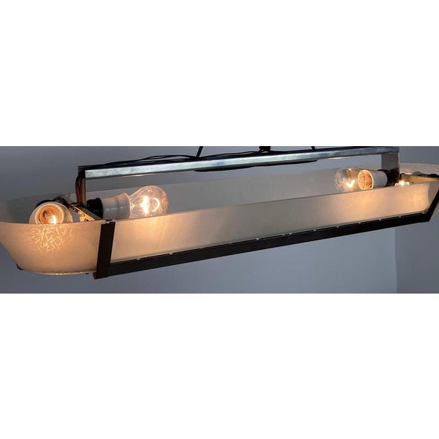 Bauhaus Chrome Pendant Light, Former Czechoslovakia, 1940s For Sale - Image 12 of 16