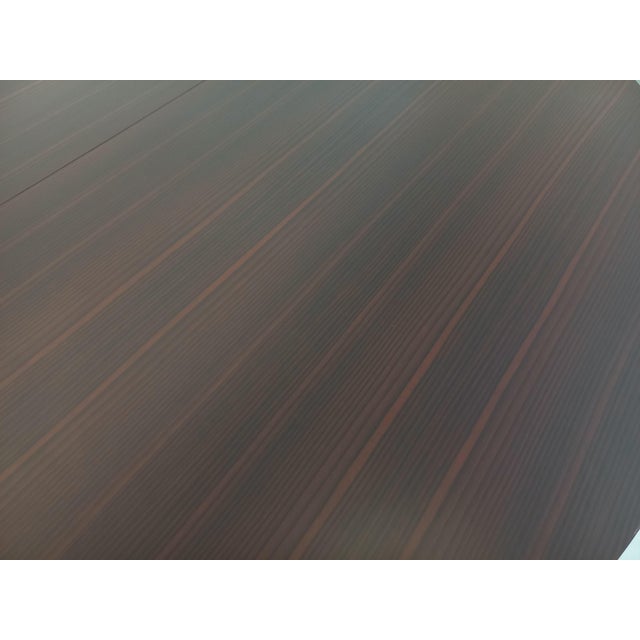 Vintage Round Dining Table in Ebony Wood and Chrome-Plated Metal, 1970s For Sale - Image 10 of 18