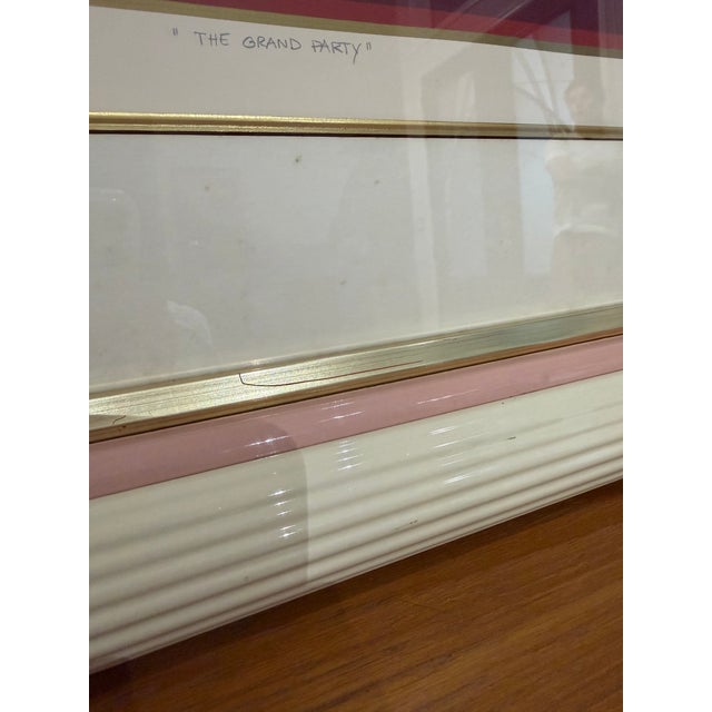 Wood Giancarlo Impiglia “The Grand Party” 1986 Signed & Numbered 92/225 Art Deco Serigraph For Sale - Image 7 of 13