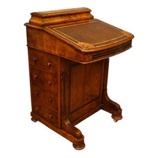Victorian Walnut Davenport Desk, 1890s For Sale