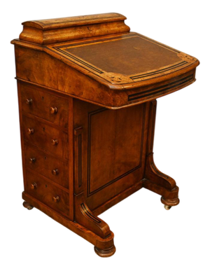 Victorian Walnut Davenport Desk, 1890s