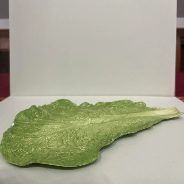 Mid-Century Modern Mary Kirk Kelly Signed Cabbage Leaf Dish Alabama Studio Pottery Palissy Style For Sale - Image 3 of 5