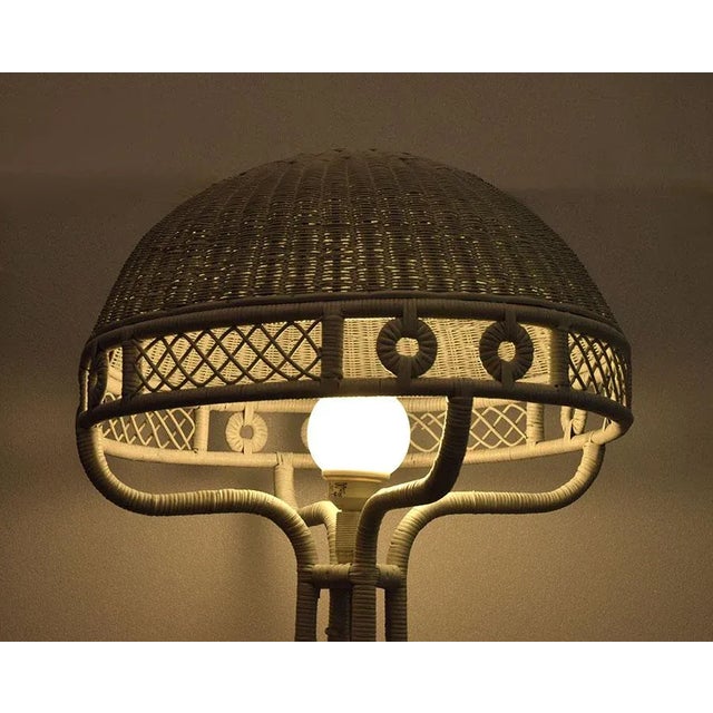 Mid-Century Modern Mid-Century Italian Rattan Floor Lamp, 1950s For Sale - Image 3 of 9