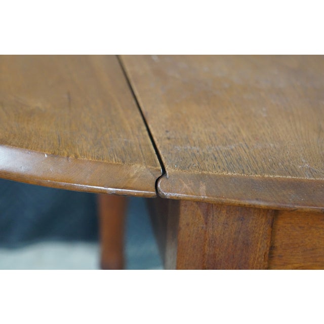 Antique 19th Century Victorian Mahogany Drop Leaf Oval Dining Table Console For Sale - Image 10 of 18