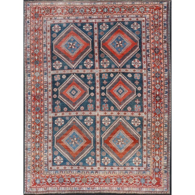 Early 20th Century Antique Persian Shiraz Multi Medallions Rug With Geometric Design For Sale - Image 13 of 13