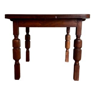 1930’s Vintage Scottish Oak Draw Leaf Table For Sale