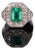 Gia Certified 3.98ct Natural Zambian Emerald & Diamond Tiered Halo Milgrain 18k White Gold Ring, Size 6.5 For Sale