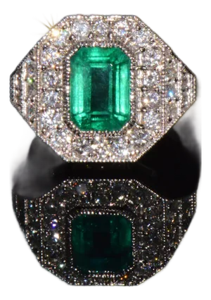 Gia Certified 3.98ct Natural Zambian Emerald & Diamond Tiered Halo Milgrain 18k White Gold Ring, Size 6.5
