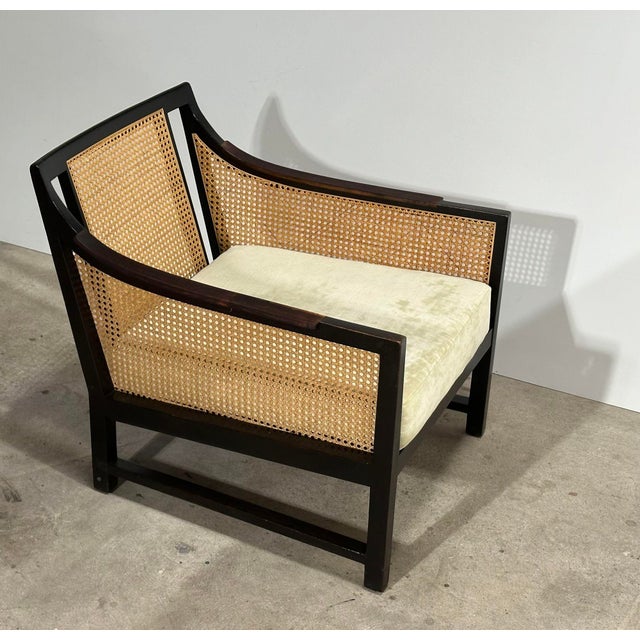 Mid-Century Modern Mahogany and Cane Lounge Chair by Edward Wormley for Dunbar, 1950 For Sale - Image 3 of 11