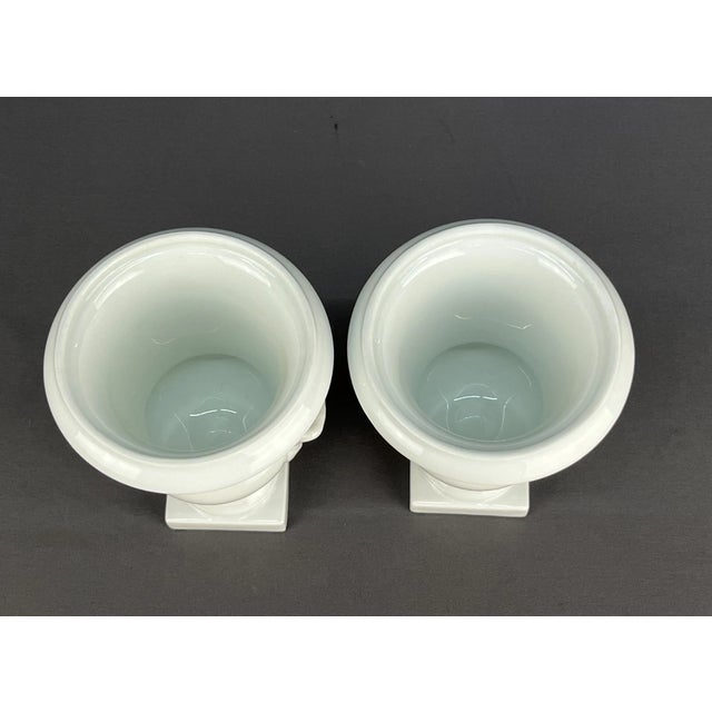 Vintage Ceralene a Raynaud Limoges France White Porcelain 5 3/4" Urn Vases: For Sale In Dallas - Image 6 of 6