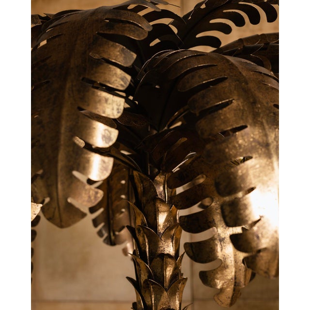 Metal 1970s Maison Jansen Palm Floor Lamps - a Pair For Sale - Image 7 of 10
