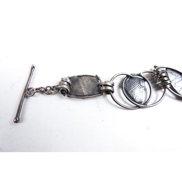 Late 20th Century Contemporary Artist Studio Sterling Silver Abstract Bracelet For Sale - Image 5 of 9